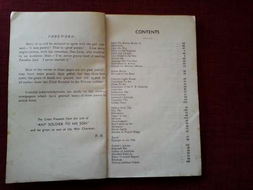 Any Soldier To His Son by Major H Hobbs. S/C. 118 pp. 1941