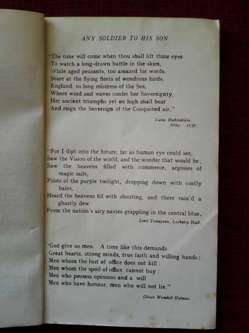 Any Soldier To His Son by Major H Hobbs. S/C. 118 pp. 1941