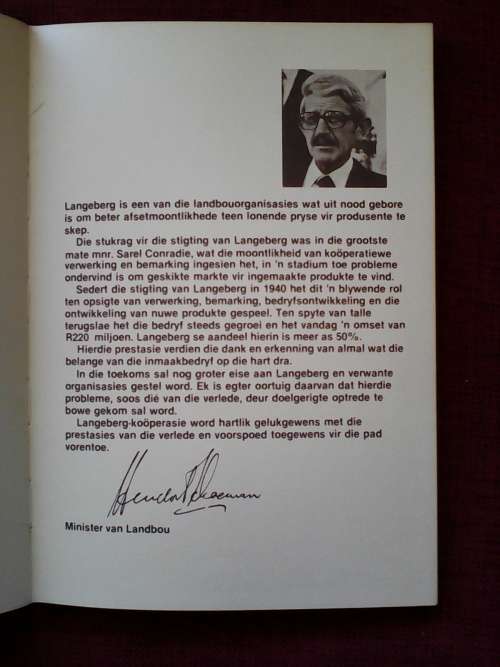 Langeberg Koöperasie - 40 Jaar van Diens. H/B. Groot format. 46 pp.