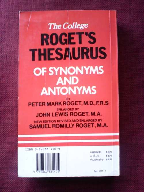 Roget`s Thesaurus of Synonyms and Antonyms. 1972. S/C.