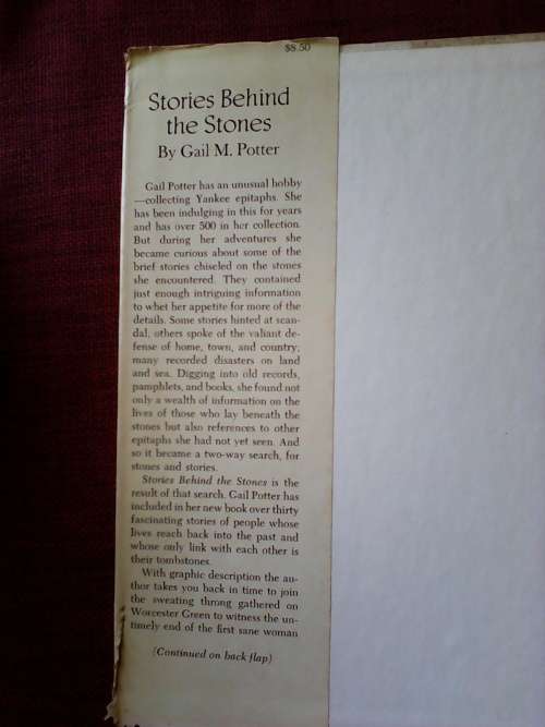Stories Behind the Stones by Gail M Potter. H/C. Large format. 244 pp.