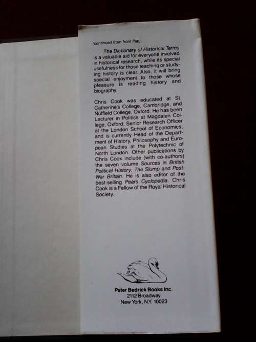 Dictionary of Historical Terms by Chris Cook. H/C with dust jacket. 304 pp.