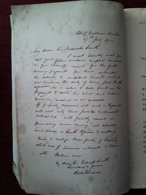 Historical Sketch and Description of Pageant on Occasion of Parliament Opening 1910. S/C. 108 pp.