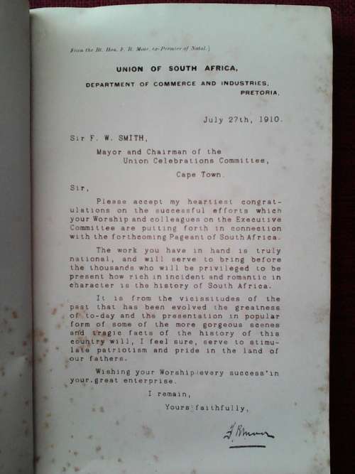 Historical Sketch and Description of Pageant on Occasion of Parliament Opening 1910. S/C. 108 pp.