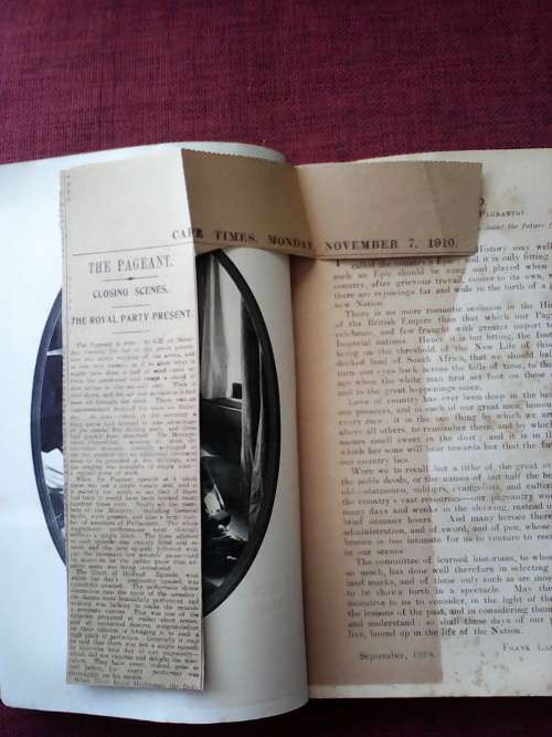 Historical Sketch and Description of Pageant on Occasion of Parliament Opening 1910. S/C. 108 pp.