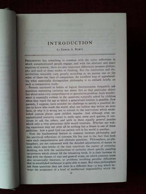 The English Philosophers, from Bacon to Mill. Ed. Edwin A Burtt. H/C with jacket. 1939. 1041 pp.