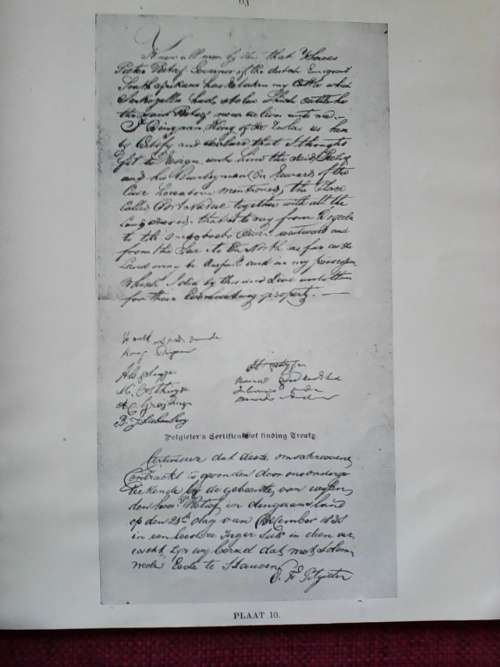 Die Retief-Dingaan-Ooreenkoms deur Cory, Preller en Blommaert. Ongeveer 1924. Geen omslag. 95 pp.