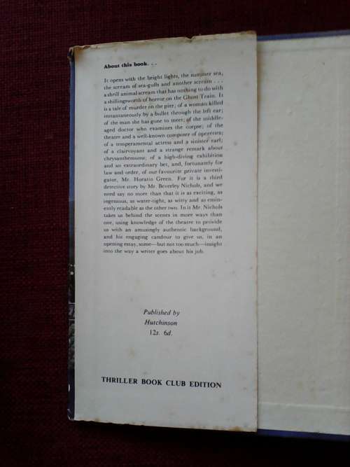 Death to Slow Music by Beverley Nichols. Circa 1956. H/C with jacket. 264 pp. 300 g