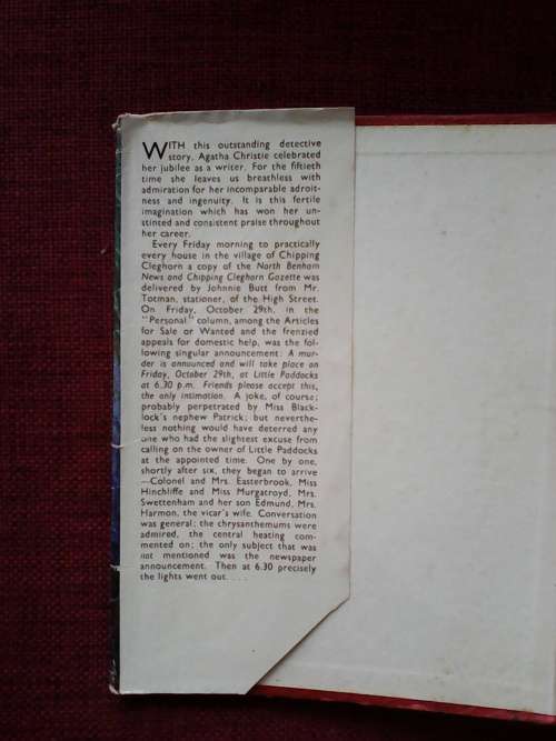 A Murder Is Announced by Agatha Christie. 2nd edition 1966. H/C with jacket. 256 pp.