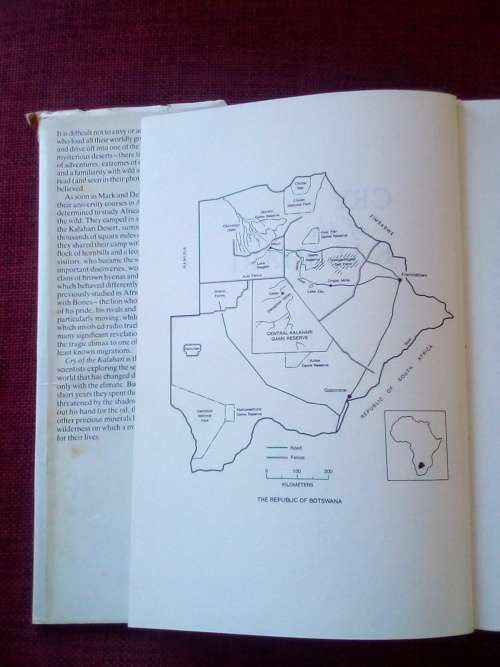 Cry of the Kalahari by Mark and Delia Owens. 1st ed 1985. Signed. H/C with jacket. 341 pp.