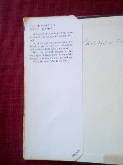On Her Majesty`s Secret Service by Ian Fleming. 1st ed 2nd impression 1963. H/C with jacket. 288 pp.