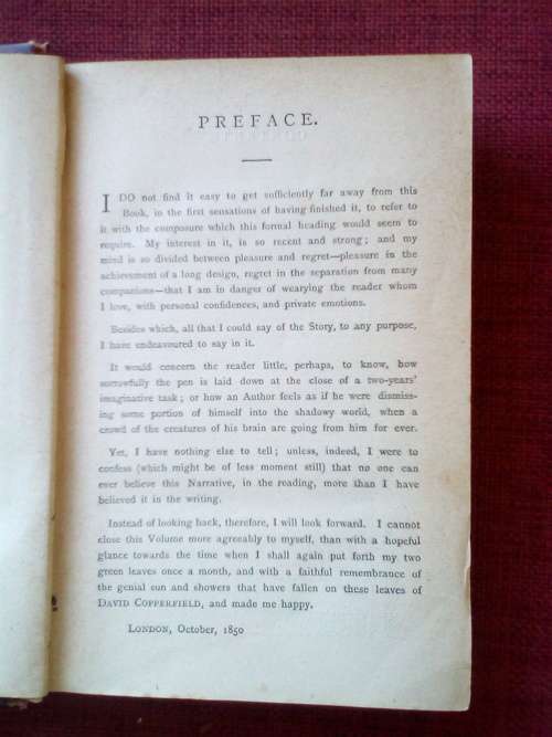 David Copperfield by Charles Dickens. Circa 1800s. H/C. 478 pp.