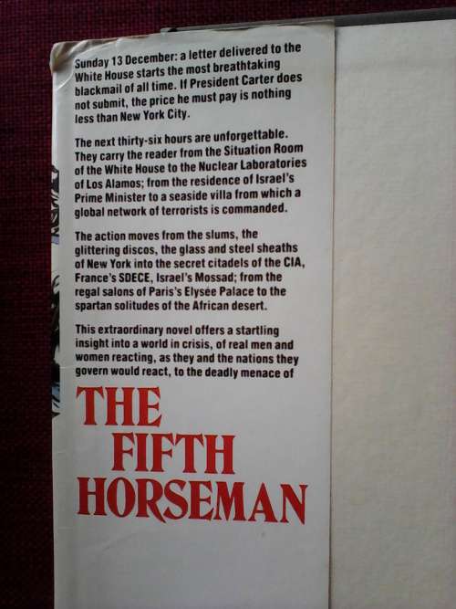 The Fifth Horseman by L Collins and D Lapierre. 1st 1980. H/C with jacket. 407 pp.