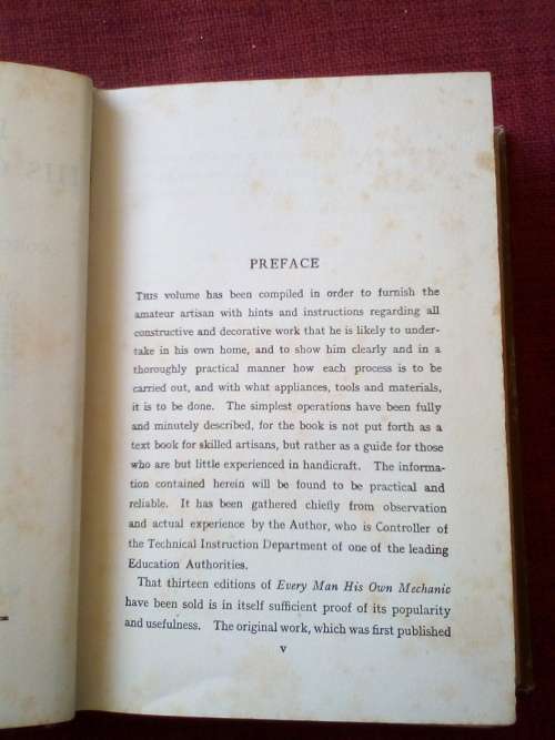 Every Man His Own Mechanic by John Barnard. Circa 1930. H/C. 504 pp.