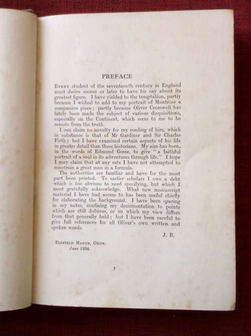 Oliver Cromwell by John Buchan. Reprint 1934. H/C. 554 pp.
