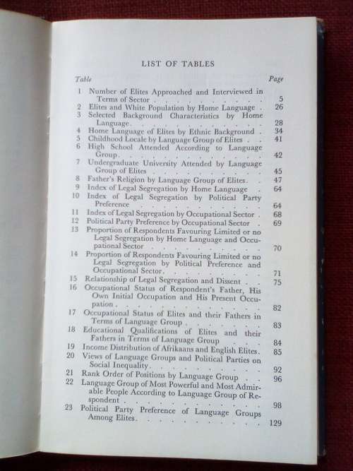 White African Elites by HW Van der Merwe et al. 1st 1974. H/C with jacket. 190 pp.