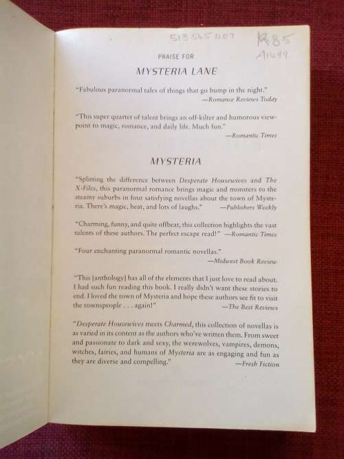 Mysteria Nights by PC Cast, MJ Davidson, S Grant and G Showalter. 2011. S/C. 552 pp.