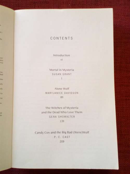 Mysteria Nights by PC Cast, MJ Davidson, S Grant and G Showalter. 2011. S/C. 552 pp.