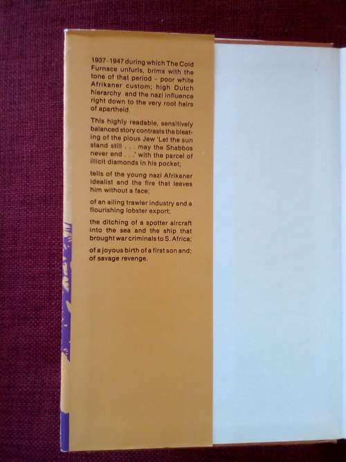 Cold Furnace by Michael Jonathan. First 1982. H/C with jacket. 226 pp.