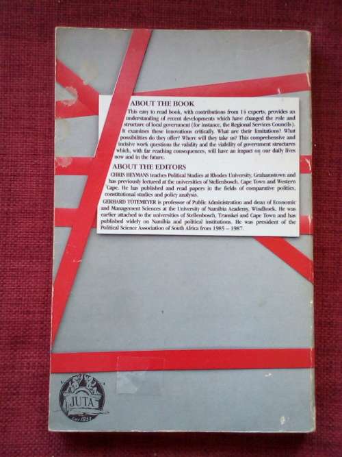 Government by the People? Editors: C Heymans and G Tötemeyer. 1st 1988. S/C. 222 pp.