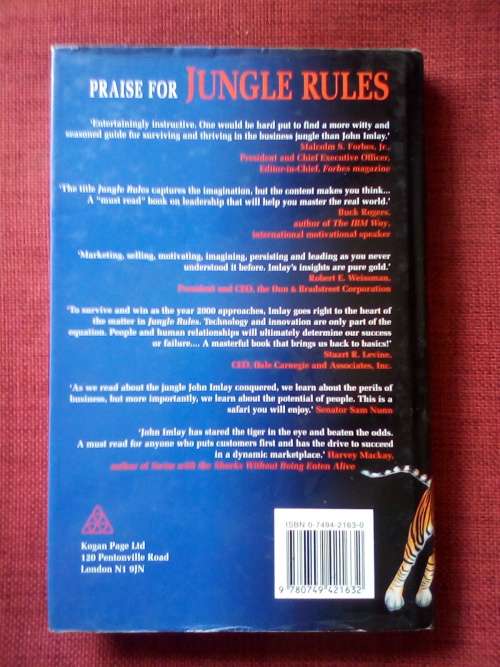 Jungle Rules: How to Be a Tiger in Business by JP Imlay with D Hamilton. 1996. H/C. 243 pp.