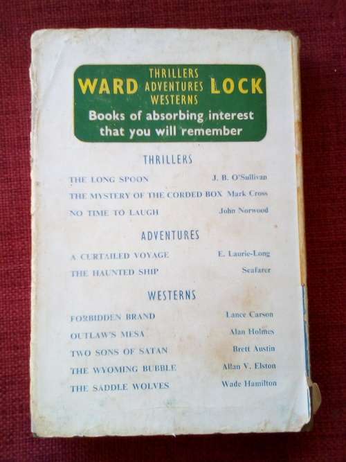 Forbidden Brand by Lance Carson. 1st 1956. H/C with jacket. 157 pp.