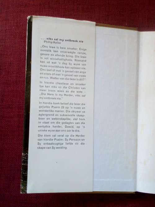... Niks Sal My Ontbreek Nie deur Phillip Keller. 1ste 1970. H/B met stofjas. 118 pp.