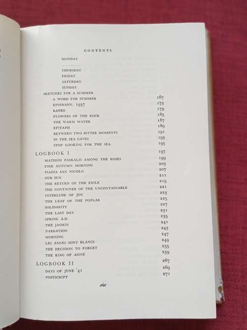 George Seferis Collected Poems 1924-1955. 1st 1969. H/C with jacket. 490 pp.