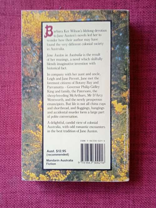Jane Austen in Australia, A Novel by Barbara Wilson. 1990. Paperback. 330 pp.