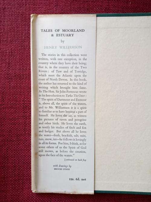 Tales of Moorland and Estuary by Henry Williamson. 1st edition 1953. H/C with jacket. 256 pp.
