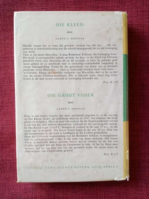 Luisterryke Obsessie deur Lloyd C Douglas. 1ste Afrikaanse uitgawe 1962. H/B met stofjas. 244 pp.
