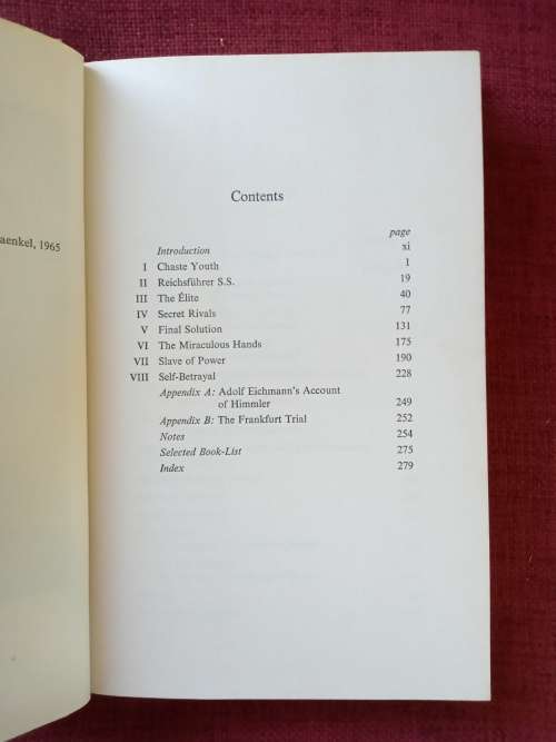 Heinrich Himmler by Roger Manvell and Heinrich Fraenkel. 1st ed 1965. H/C with jacket. 285 pp.
