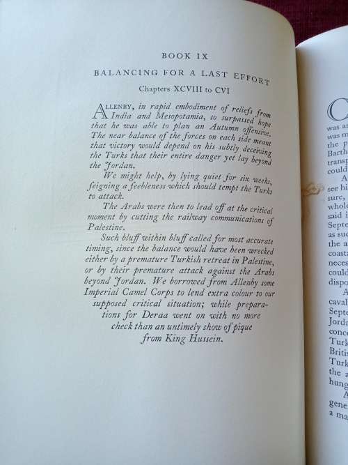 Seven Pillars of Wisdom, A Triumph by TE Lawrence. 1935. H/C. 672 pp.