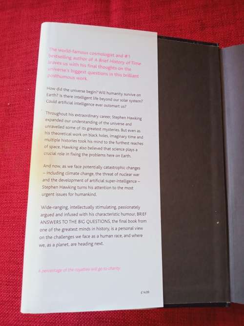 Brief Answers to the Big Questions by Stephen Hawking. 1st ed 2018. H/C with jacket. 232 pp.
