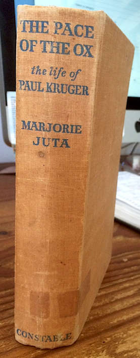 The Pace of the Ox, by Marjorie Juta. 1936 first edition. H/C. 338 pp.