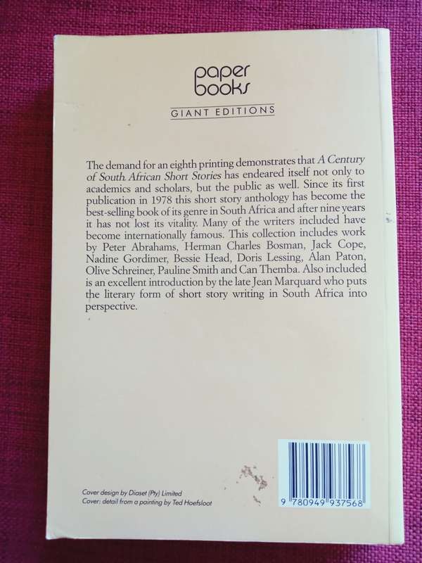 A Century of South African Short Stories. Edited by Jean Marquard. Reprint 1989. S/C. 366 pp.