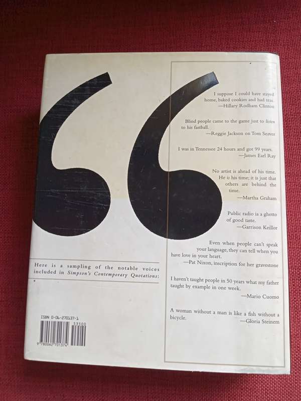 Simpsons Contemporary Quotations, by JB Simpson. Revised edition 1997. H/C. 657 pp.