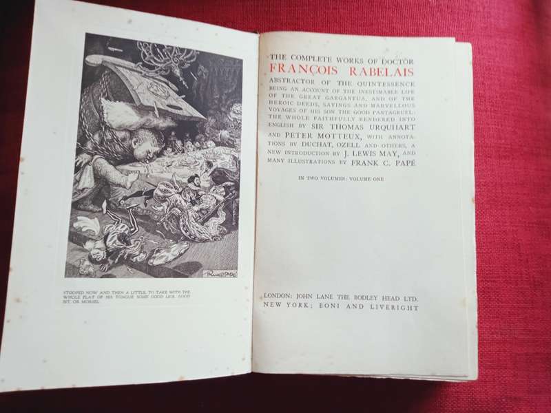 The Works of Rabelais, Volume One & Two. 1933. Both books hardcover and large format.