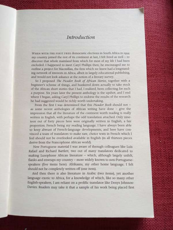 The Picador Book of African Stories by Stephen Gray. First edition 2000. Softcover. 285 pp.