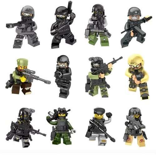 Minifigures SWAT Team With Military Weapons & Accessories 100% LEGO Compatible