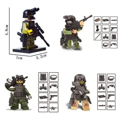 Minifigures SWAT Team With Military Weapons & Accessories 100% LEGO Compatible