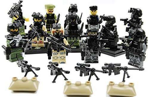 Minifigures SWAT Team With Military Weapons & Accessories 100% LEGO Compatible
