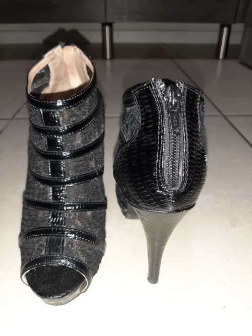 FOREVER NEW STILETTO AUTUMN LACE PEEP TOE ANKLE BOOT UK 6