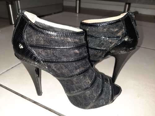 FOREVER NEW STILETTO AUTUMN LACE PEEP TOE ANKLE BOOT UK 6