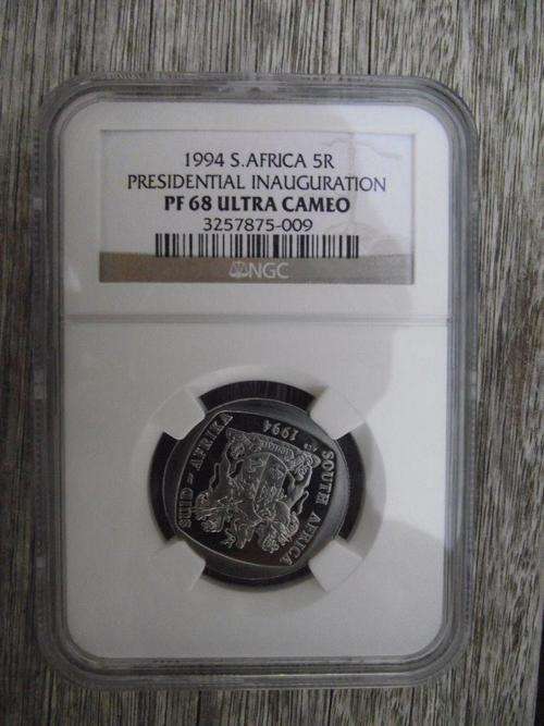 Mandela Inauguration R5 - Graded PF68 Ultra Cameo