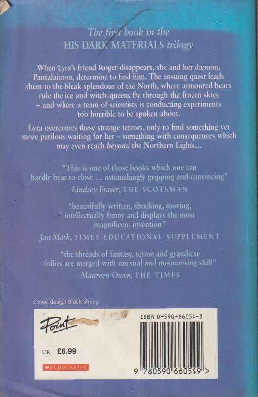 Northern Lights by Philip Pullman the book has 404 pages