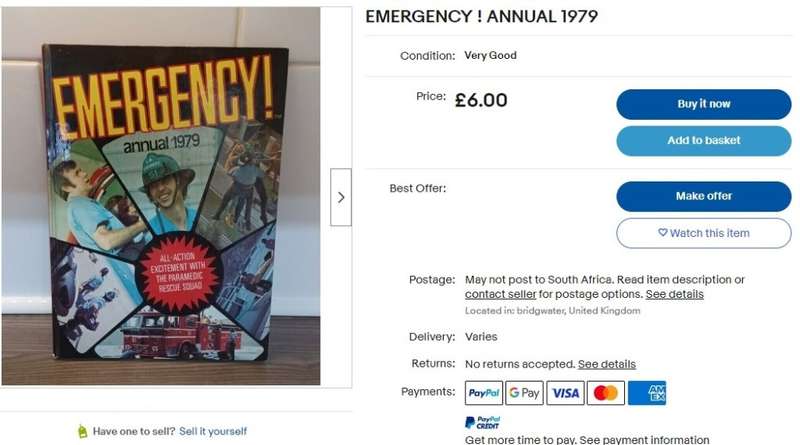 Emergency Annual 1979 Cartoon comic old vintage rare collectable for boys