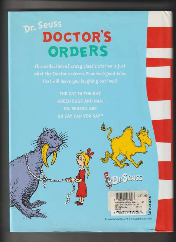Dr Seuss Doctors Orders 4 of Dr Seuss`s funniest tales in one book hard cover kids children toddlers