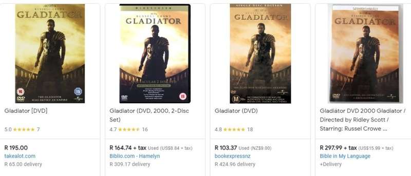 Gladiator 2000 DVD movie Russell Crowe action adventure drama war history