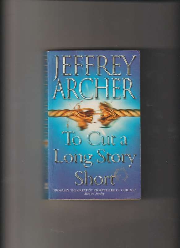 To Cut A Long Story Short By Jeffrey Archer blue cover paperback book